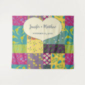 Boho Maximalist Patchwork Quilt Wedding Wandteppich (Vorderseite (Horizontal))