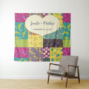 Boho Maximalist Patchwork Quilt Wedding Wandteppich