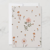 Boho Meadow Wildblume Beige Wedding Save The Date (Rückseite)