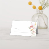 Boho Meadow Wildflower Wedding Place Card Platzkarte (Vorderseite)