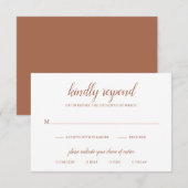 Boho Meal Burnt Orange Rust Terracotta Wedding RSVP Karte (Vorne/Hinten)