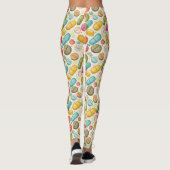 Boho Medicine Aquamarin Blue Green Earth Tones Leggings (Rückseite)