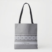 Boho Mediterranean Schwarz-weiß Tile Personalisier Tasche (Vorderseite)