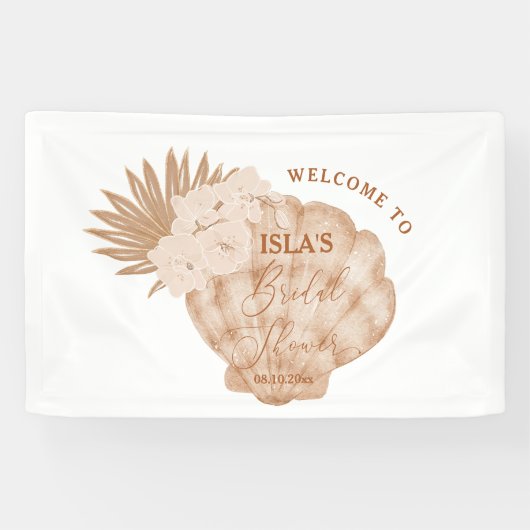 Boho-Meeresschalen-Strand-Brautparty Banner (Horizontal)