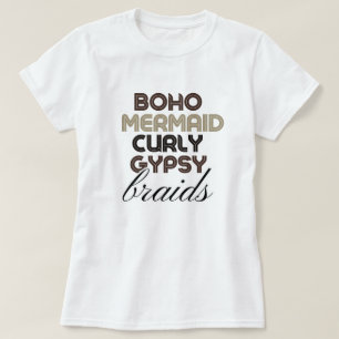 Boho Meerjungfrau-Zöpfe Schwarze Haare Kundenspezi T-Shirt