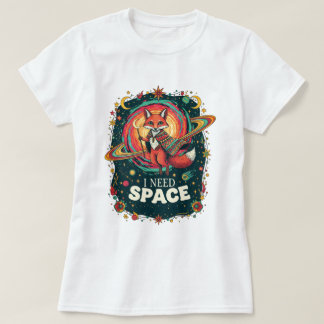 Boho Mehrfarbig Kosmischer Fuchs Ich Brauche Raum T-Shirt