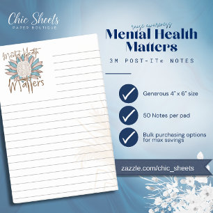 Boho Mental Health Matters linierte 3M Post-it® No Post-it Klebezettel