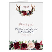 Boho Merlot Navy Blue Floral Antlers Vielen Dank (Vorne)