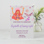 Boho Mermaid Birthday Invitation Einladung (Stehend Vorderseite)
