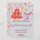 Boho Mermaid Birthday Invitation Einladung (Vorne/Hinten)