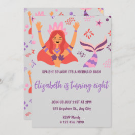 Boho Mermaid Birthday Invitation Einladung