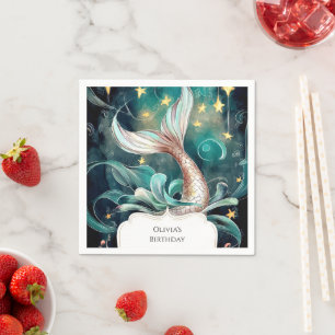 Boho Mermaid Birthday Serviette