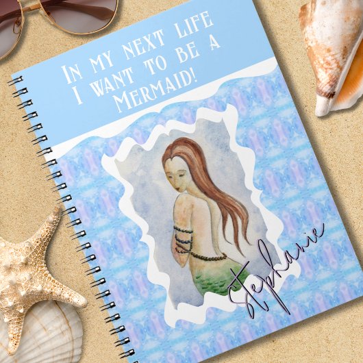 Boho Mermaid Fantasy Watercolor Custom Journal Notizblock