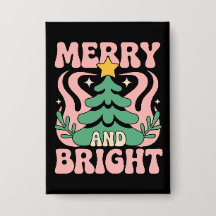Boho Merry and Bright Personalisierte Florale Weih Button