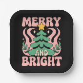 Boho Merry and Bright Personalisierte Florale Weih Pappteller (Vorderseite)