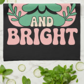 Boho Merry and Bright Personalized Floral Xmas Geschirrtuch (Gefaltet)