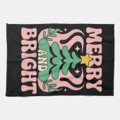 Boho Merry and Bright Personalized Floral Xmas Geschirrtuch (Horizontal)