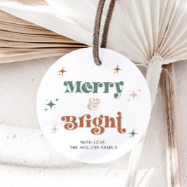 Boho Merry & Bright Christmas Tag Weihnachtsgesche Geschenkanhänger