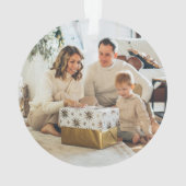 Boho Merry & Bright Foto Weihnachtsschmuck Retro Ornament (Rückseite)