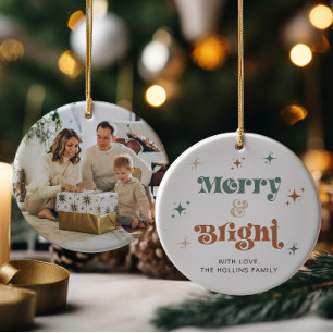 Boho Merry & Bright Foto Weihnachtsschmuck Retro Ornament