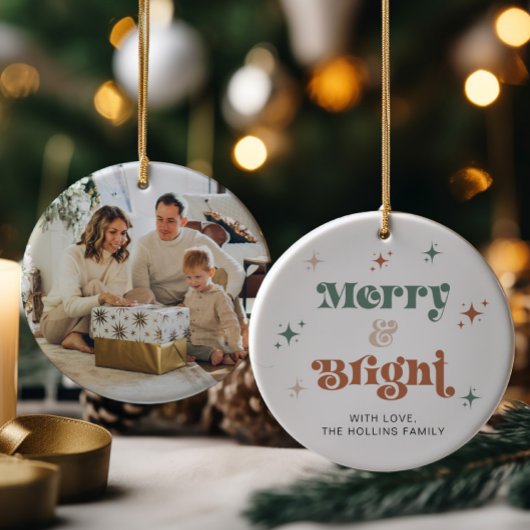 Boho Merry & Bright Foto Weihnachtsschmuck Retro Ornament