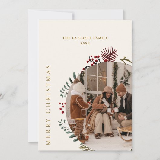 Boho Merry Christmas Collage Einladung (Vorderseite)