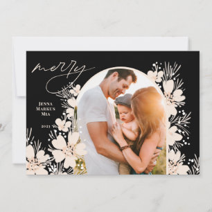 Boho Merry Christmas Dark Feiertagskarte