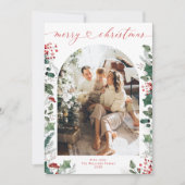 Boho Merry Christmas Foto Arch Feiertagskarte (Vorderseite)