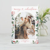 Boho Merry Christmas Foto Arch Feiertagskarte (Stehend Vorderseite)