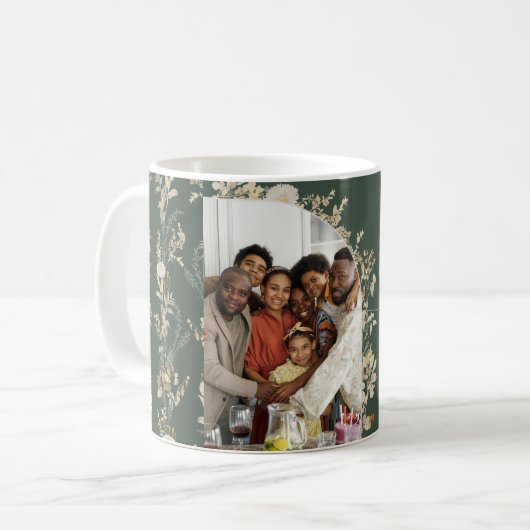 Boho Merry Christmas Foto Name Tasse (Vorderseite Links)