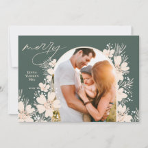 Boho Merry Christmas Green