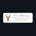Boho Merry Christmas Reindeer Typografie<br><div class="desc">Boho Frory Weihnachts Rentiertypografie Adresse Labels Senden Sie Ihre Urlaubssgrüße mit diesen personalisierten Etiketten mit einem friedlichen Rentier mit Kiefer-Ast gepolstert Antlers, in den Tönen Lavendel, aquamarin, rosa und Limon. Einfach mit Text, Schriftart und Farben anpassen. Erstellt von Zazzle pro Designer BK Thompson © exklusiv für Kates Kreationen; bitte kontaktieren...</div>
