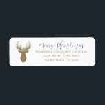 Boho Merry Christmas Reindeer Typografie<br><div class="desc">Boho Frory Weihnachts Rentiertypografie Adresse Labels Senden Sie Ihre Urlaubssgrüße mit diesen personalisierten Etiketten mit einem friedlichen Rentier mit Kiefer-Ast gepolstert Antlers, in den Tönen Lavendel, aquamarin, rosa und Limon. Einfach mit Text, Schriftart und Farben anpassen. Erstellt von Zazzle pro Designer BK Thompson © exklusiv für Kates Kreationen; bitte kontaktieren...</div>