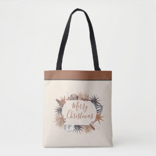 Boho Merry Christmas Watercolor Tasche