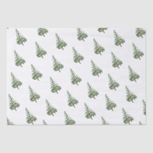 Boho Merry Christmas Watercolor Tree Seidenpapier (Vorderseite)