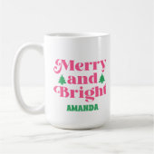 Boho Merry und Bright Christmas Pink Holiday Kaffeetasse (Links)