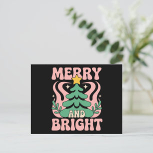 Boho Merry und Bright Personalisiert Floral Xmas Feiertagspostkarte