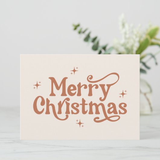 Boho Merry Weihnachtskarte Einladung (Stehend Vorderseite)