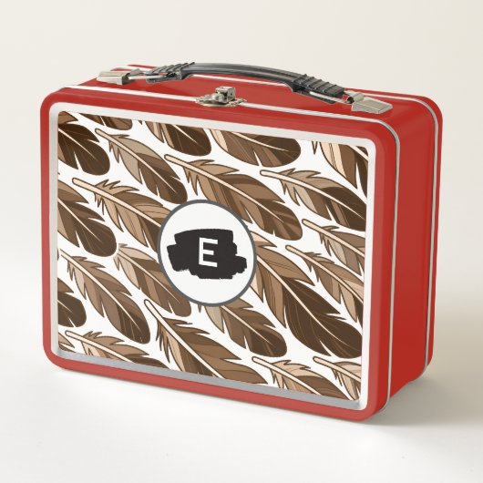 Boho Metal Lunch Box - Personalisiertes Monogramm  (Vorderseite)