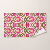 BOHO Mexican Talavera Flowers Fuchsia Pink Floral Badhandtuch Set (Handtuch)