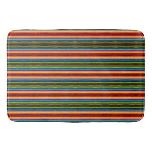 Boho-Mexikanische Serape-Streifen Psychedelische Badematte