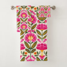 BOHO-Mexikanische Talavera-Blumen Fuchsienrosa Flo