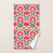 BOHO-Mexikanische Talavera-Blumen Fuchsienrosa Flo Badhandtuch Set (Handtuch)