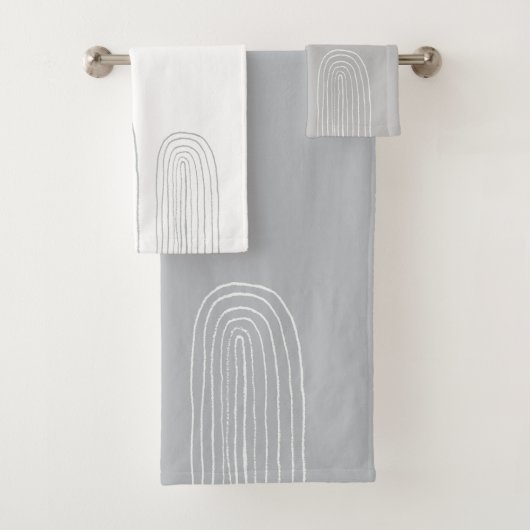 Boho-Mid-Century-Chic-Regenbogen Badhandtuch Set (Insitu)