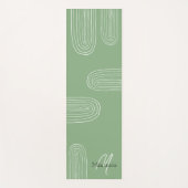 Boho Mid Century Chic Regenbogen Monogramm Yogamatte (Vorderseite)