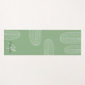 Boho Mid Century Chic Regenbogen Monogramm Yogamatte (Vorderseite (Horizontal))