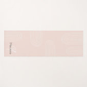Boho Mid Century Chic Regenbogen Monogramm Yogamatte (Vorderseite (Horizontal))