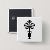 Boho Mid Century Flower Pot Button (Vorne & Hinten)