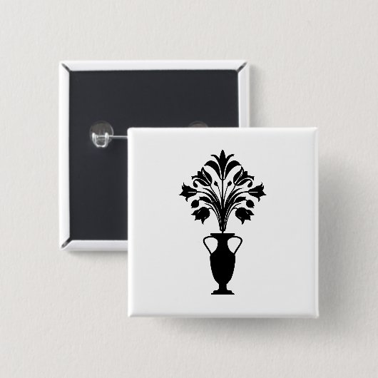 Boho Mid Century Flower Pot Button (Vorne & Hinten)