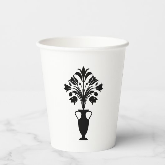 Boho Mid Century Flower Pot Pappbecher (Rückseite)